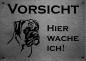 Preview: Edelstahl Hundeschild Boxer VORSICHT Hier wache ich!